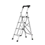 4 Step Ladder, Folding Step Stool with Wide Anti-Slip Pedal and Comfort Handgrip, 150 kg Capacity Portable Aluminum Stepladder, 