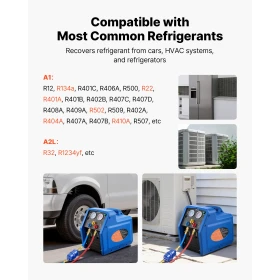 Portable Refrigerant Recovery Machine, 1 HP 220V 50Hz Dual