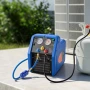 Portable Refrigerant Recovery Machine, 1 HP 220V 50Hz Dual Cylinder AC Recovery Machine for Liquid Vapor Refrigerant, 1450 RPM R