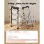 3 Step Ladder, Folding Step Stool with Wide Anti-Slip Pedal and