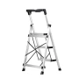 3 Step Ladder, Folding Step Stool with Wide Anti-Slip Pedal and Comfort Handgrip, 150 kg Capacity Portable Aluminum Stepladder, 