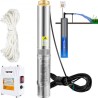 Deep Well Submersible Pump, 370W 230V/50Hz, 110L/min 44 m Head, with 20 m Cord & External Control Box, 10.2 cm Stainless Steel