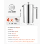 French Press Coffee Maker, 1 Liter Stainless Steel Coffee Press