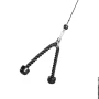 Pulley System, 2 PCS LAT and Lift Pulley System, Gym Rack Pulleys Attachment with two Steel Cables, Short Bar, Dual Grip Handles