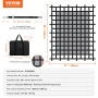 Cargo Net, 96 in x 81 in, Heavy Duty Truck Cargo Net for Truck Bed, 4 Adjustable Straps with Carabiners & S-Hooks, Wear-resistan
