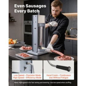 Manual Sausage Stuffer, 11 LBS / 5 L Vertical Meat Stuffer
