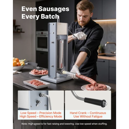 Manual Sausage Stuffer, 11 LBS / 5 L Vertical Meat Stuffer