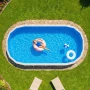 Oval Pool Liner, 375 x 610 cm UniBead Swimming Pool Liner for