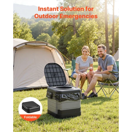 Portable Toilet, 150 kg Load Capacity, Folding Camping Toilet