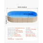 Oval Pool Liner, 360 x 623 cm UniBead Swimming Pool Liner for