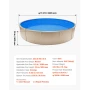 350.5 cm Pool Liner, Round Overlap Swimming Pool Liner for 90 cm Wall Height, Premium Vinyl, Easy Install with Leak-Proof Patche