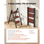 3 Step Ladder, Folding Step Stool with Wide Anti-Slip Pedal and