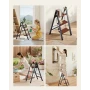 3 Step Ladder, Folding Step Stool with Wide Anti-Slip Pedal and Comfort Handgrip, Lightweight 150 kg Capacity Portable Aluminum 