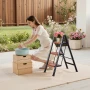 3 Step Ladder, Folding Step Stool with Wide Anti-Slip Pedal and Comfort Handgrip, Lightweight 150 kg Capacity Portable Aluminum 