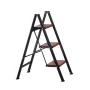 3 Step Ladder, Folding Step Stool with Wide Anti-Slip Pedal and Comfort Handgrip, Lightweight 150 kg Capacity Portable Aluminum 