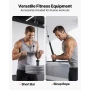Pulley System, 1 PC LAT and Lift Pulley System, Gym Rack Pulleys Attachment with two Steel Cables, Short Bar, Dual Grip Handles,