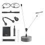 Pulley System, 1 PC LAT and Lift Pulley System, Gym Rack Pulleys Attachment with two Steel Cables, Short Bar, Dual Grip Handles,