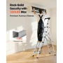 6 Step Ladder, Folding Step Stool with Wide Anti-Slip Pedal and Comfort Handgrip, 150 kg Capacity Portable Aluminum Stepladder, 
