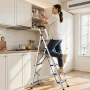 6 Step Ladder, Folding Step Stool with Wide Anti-Slip Pedal and