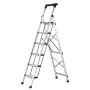 6 Step Ladder, Folding Step Stool with Wide Anti-Slip Pedal and Comfort Handgrip, 150 kg Capacity Portable Aluminum Stepladder, 