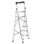 6 Step Ladder, Folding Step Stool with Wide Anti-Slip Pedal and Comfort Handgrip, 150 kg Capacity Portable Aluminum Stepladder, 