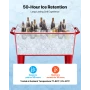 75.71 L Rolling Ice Chest, Holds up to 50 Bottles / 110 Cans, Portable Patio Party Bar Drink Cooler Cart with 4 Swivel Casters (