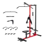 LAT Pull Down Machine, 3-in-1 Row Cable Machine, Cable Machines Home Gym with 3-Level Adjustable Seat, 4-Level Adjustable Foam R