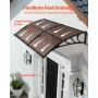 Awnings for Door Entrance, 38 x 78 in, Exterior Front Door Window Awnings with Drainage & Metal Bracket, Rain Snow Sun Protectio