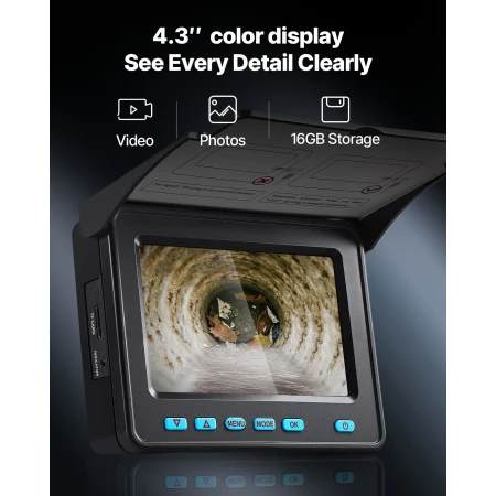 Sewer Camera, 30m Drain Inspection Camera, IP68 Waterproof