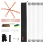 Chimney Sweep Kit, 12m Maximum Extendable Length Chimney Sweep, Chimneys Cleaning Kit with Bristle Replacements & Goggles, 90° B