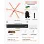 Chimney Sweep Kit, 8m Maximum Extendable Length Chimney Brush, Chimneys Cleaning Kit with Bristle Replacements & Goggles, 90° Be