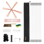 Chimney Sweep Kit, 8m Maximum Extendable Length Chimney Brush, Chimneys Cleaning Kit with Bristle Replacements & Goggles, 90° Be