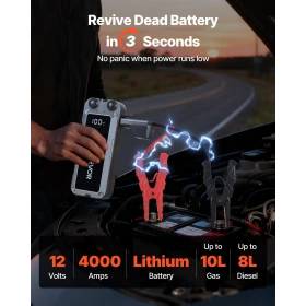 Jump Starter, 4000A Peak, Car Jumper Starter Battery Pack, 12V