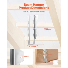 50 Pcs Joist Hanger, Inner Dimensions 1.57 x 1.50 x 7.83 inch /