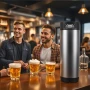 Corny Keg, 5 Gallon Ball Lock Keg, SUS304 Cold Brew Kegs with Dual Rubber Handles & Heavy-Duty Rubber Bottom, Brewing Equipment 