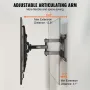 Full Motion TV Mount Fits for Most 37-75 inch TVs, Swivel Tilt Horizontal Adjustment TV Wall Mount Bracket with 4 Articulating A