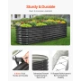 Metal Raised Garden Bed, 2.4 x 0.6 x 0.6 m Oval Outdoor