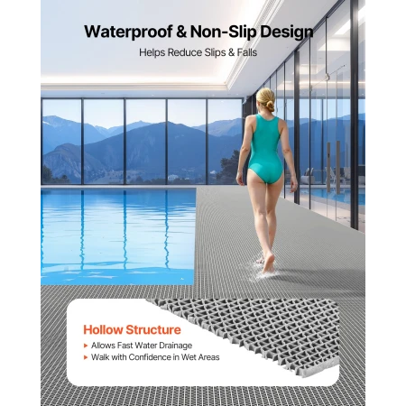 Drainage Mat, 90 x 300 cm, PVC Non Slip Commercial Floor Mat