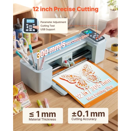 Vinyl Cutting Machine, 305 mm, Button and Screen Controlled