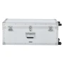 Metal Storage Trunk, Set of 2, Wooden Suitcase Storage Boxes with Padlocks, Large Trunk Includes Casters and 3 Metal Handles, De