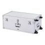 Metal Storage Trunk, Set of 2, Wooden Suitcase Storage Boxes with Padlocks, Large Trunk Includes Casters and 3 Metal Handles, De