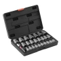 Screw Extractor Set, 27 Pieces Hex Head Multi-Spline Easy Out Bolt Extractor Tool, with Adapters, Solid Storage Case, Cr-Mo Stee