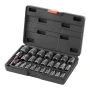Screw Extractor Set, 27 Pieces Hex Head Multi-Spline Easy Out Bolt Extractor Tool, with Adapters, Solid Storage Case, Cr-Mo Stee