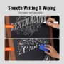 A Frame Chalkboard Sign, Double-Sided Sidewalk Signs, Freestanding Vintage Wooden Chalk Board with Chalks & Magnetic Eraser, Rus
