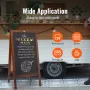 A Frame Chalkboard Sign, Double-Sided Sidewalk Signs, Freestanding Vintage Wooden Chalk Board with Chalks & Magnetic Eraser, Rus