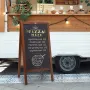 A Frame Chalkboard Sign, Double-Sided Sidewalk Signs, Freestanding Vintage Wooden Chalk Board with Chalks & Magnetic Eraser, Rus