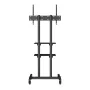 Mobile TV Stand, Mobile TV Cart for 32 to 70 inch TVs, Height Adjustable Portable TV Stand with Wheels, Double Tray for Audio-Vi