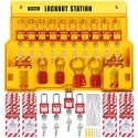 58 PCS Lockout Tagout Kits, Electrical Safety Loto Kit inkluderer hængelås, lockout station, HASP, tags & zip -bånd, lockout
