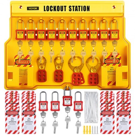 58 PCS Lockout Tagout Kits, Electrical Safety Loto Kit Includes Padlocks, Lockout Station, Hasp, Tags & Zip Ties, Lockout