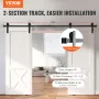 8ft glidende stalddørhardware-kit, 330 kg Heavy Duty Barn Door